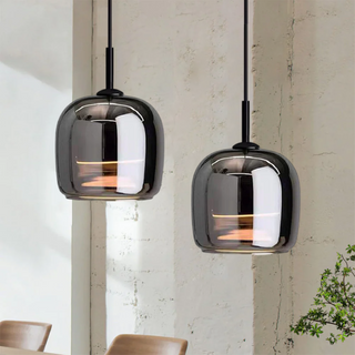 Sleek Black Glass Pendant Light, Modern Design