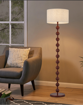 Natural Wood Japandi Floor Lamp, Stylish Design