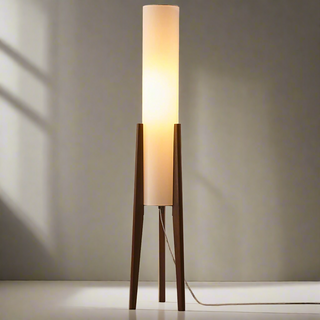 Walnut Wood Floor Lamp, Artistic Design