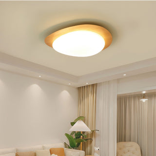 Scandinavian Style Ceiling Light, Pebble Wood Grain Design