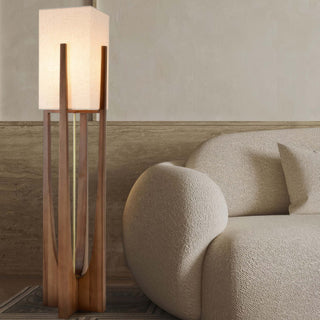 Sleek Walnut Floor Lamp, Minimalist Wood Design