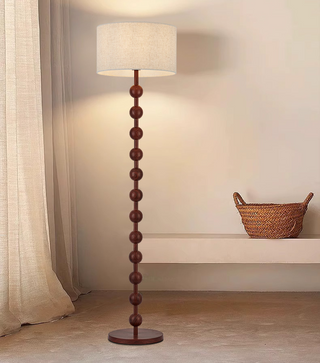 Natural Wood Japandi Floor Lamp, Stylish Design