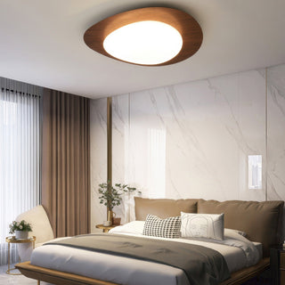 Scandinavian Style Ceiling Light, Pebble Wood Grain Design
