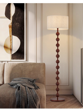 Natural Wood Japandi Floor Lamp, Stylish Design