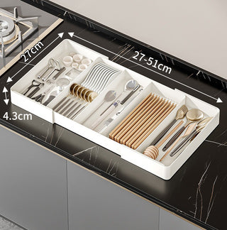 Adjustable Drawer Organizer Space-Saving Kitchen Insert