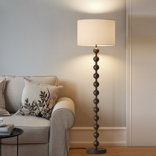 Natural Wood Japandi Floor Lamp, Stylish Design