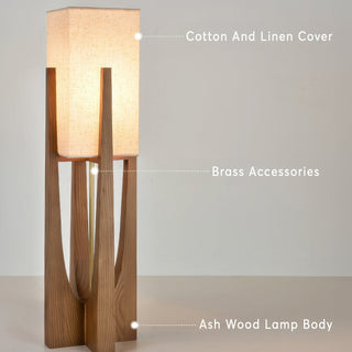 Sleek Walnut Floor Lamp, Minimalist Wood Design
