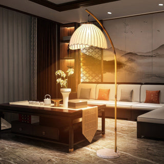 Natural Bamboo Floor Lamp, Tranquil Glow