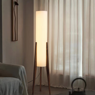 Walnut Wood Floor Lamp, Artistic Design