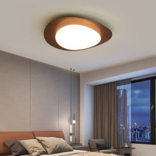 Scandinavian Style Ceiling Light, Pebble Wood Grain Design