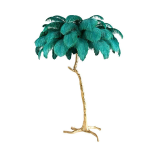 Ostrich Feather Accent Lamp, Stylish Design