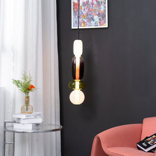 Vibrant Pendant Light, Candied Glass Design