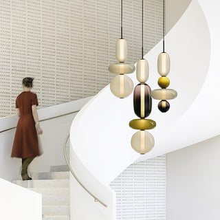Vibrant Pendant Light, Candied Glass Design