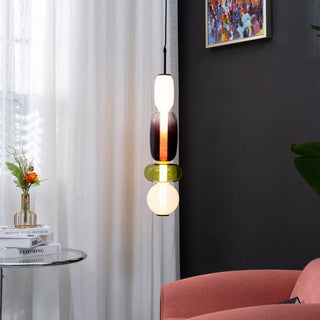 Vibrant Pendant Light, Candied Glass Design