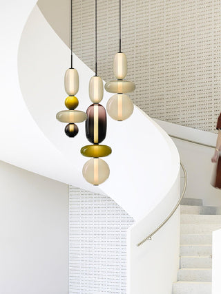 Vibrant Pendant Light, Candied Glass Design