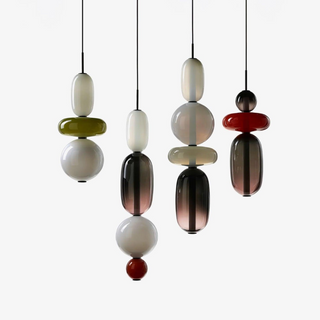 Vibrant Pendant Light, Candied Glass Design