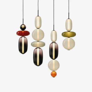 Vibrant Pendant Light, Candied Glass Design