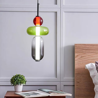 Vibrant Pendant Light, Candied Glass Design