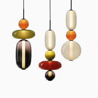 Vibrant Pendant Light, Candied Glass Design