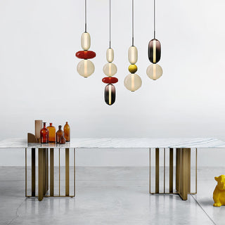 Vibrant Pendant Light, Candied Glass Design