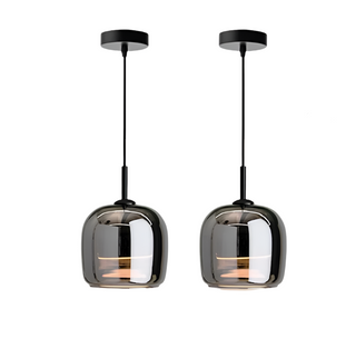 Sleek Black Glass Pendant Light, Modern Design