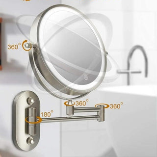 Sleek Rechargeable LED Makeup Mirror, Chrome Finish
