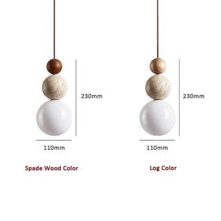 Contemporary Minimalist Travertine Pendant Light