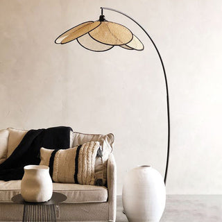 Rattan Wicker Standing Lamp, Natural Design