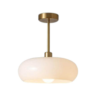 Vintage Round Glass Ceiling Fixture, Retro Style