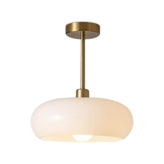 Vintage Round Glass Ceiling Fixture, Retro Style