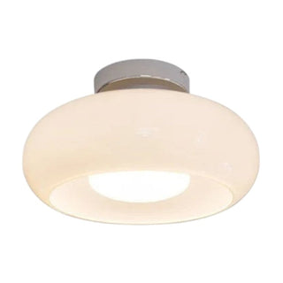 Vintage Round Glass Ceiling Fixture, Retro Style