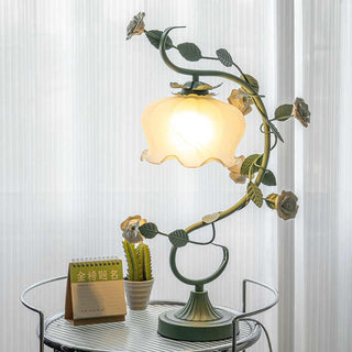 Chic Covered Rose Lamp, Decorative Glow