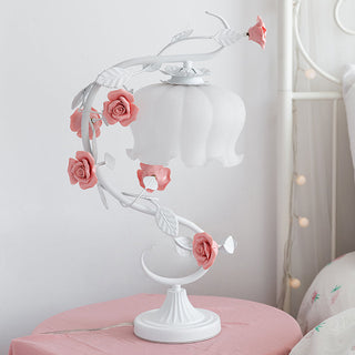 Chic Covered Rose Lamp, Decorative Glow