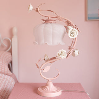 Chic Covered Rose Lamp, Decorative Glow