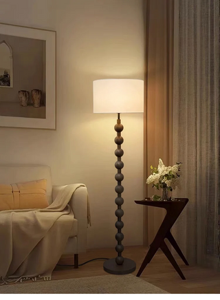 Natural Wood Japandi Floor Lamp, Stylish Design