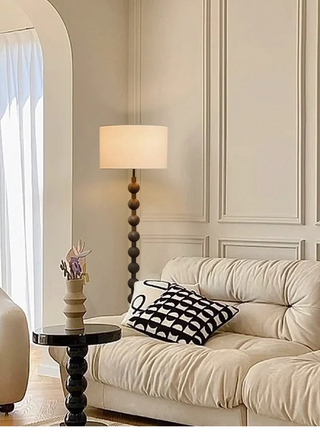 Natural Wood Japandi Floor Lamp, Stylish Design
