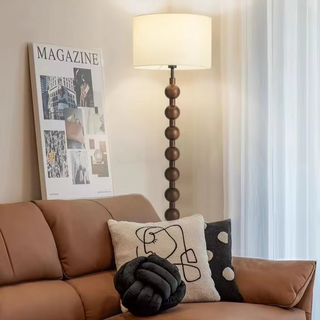 Natural Wood Japandi Floor Lamp, Stylish Design