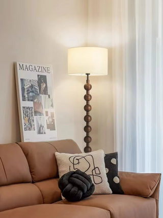Natural Wood Japandi Floor Lamp, Stylish Design