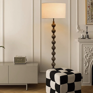 Natural Wood Japandi Floor Lamp, Stylish Design