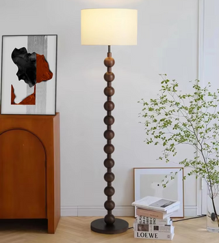 Natural Wood Japandi Floor Lamp, Stylish Design