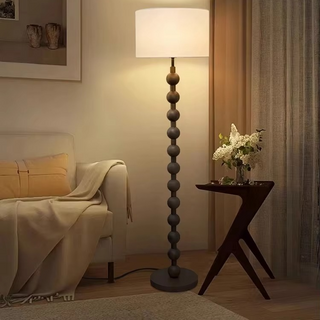 Natural Wood Japandi Floor Lamp, Stylish Design
