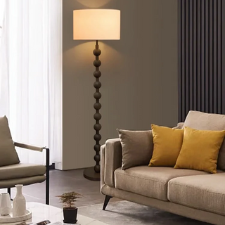 Natural Wood Japandi Floor Lamp, Stylish Design