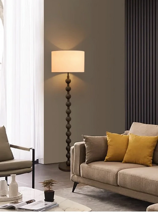Natural Wood Japandi Floor Lamp, Stylish Design