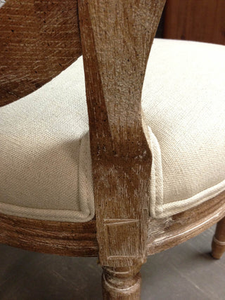 Napoleon Dining Chair w/ Cane Back- Antique Linen