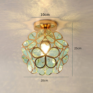 Floral Design Glass Ceiling Light Fixture, Decorative Illumination