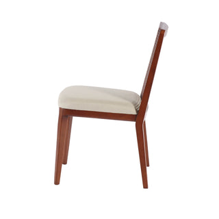 Cane Dining Chair - Beige/Brown Frame