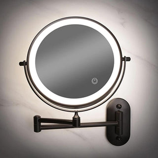 Black Rechargeable LED Makeup Mirror, Magnifying Design