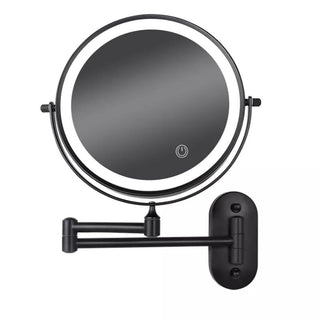 Black Rechargeable LED Makeup Mirror, Magnifying Design