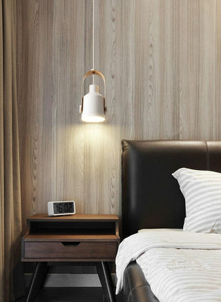 Scandinavian Pendant Light, Wood and Metal Design