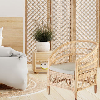 Malawi Rattan Chair – Natural Color – Handcrafted Sustainable Armchair